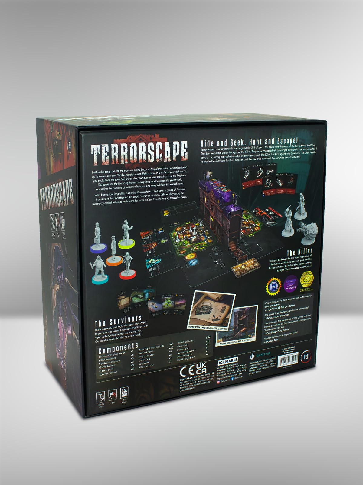 Terrorscape | Gioco da tavolo horror a nascondino | Età 14+ anni | 2-4 giocatori | Tempo di gioco: 30-45 minuti