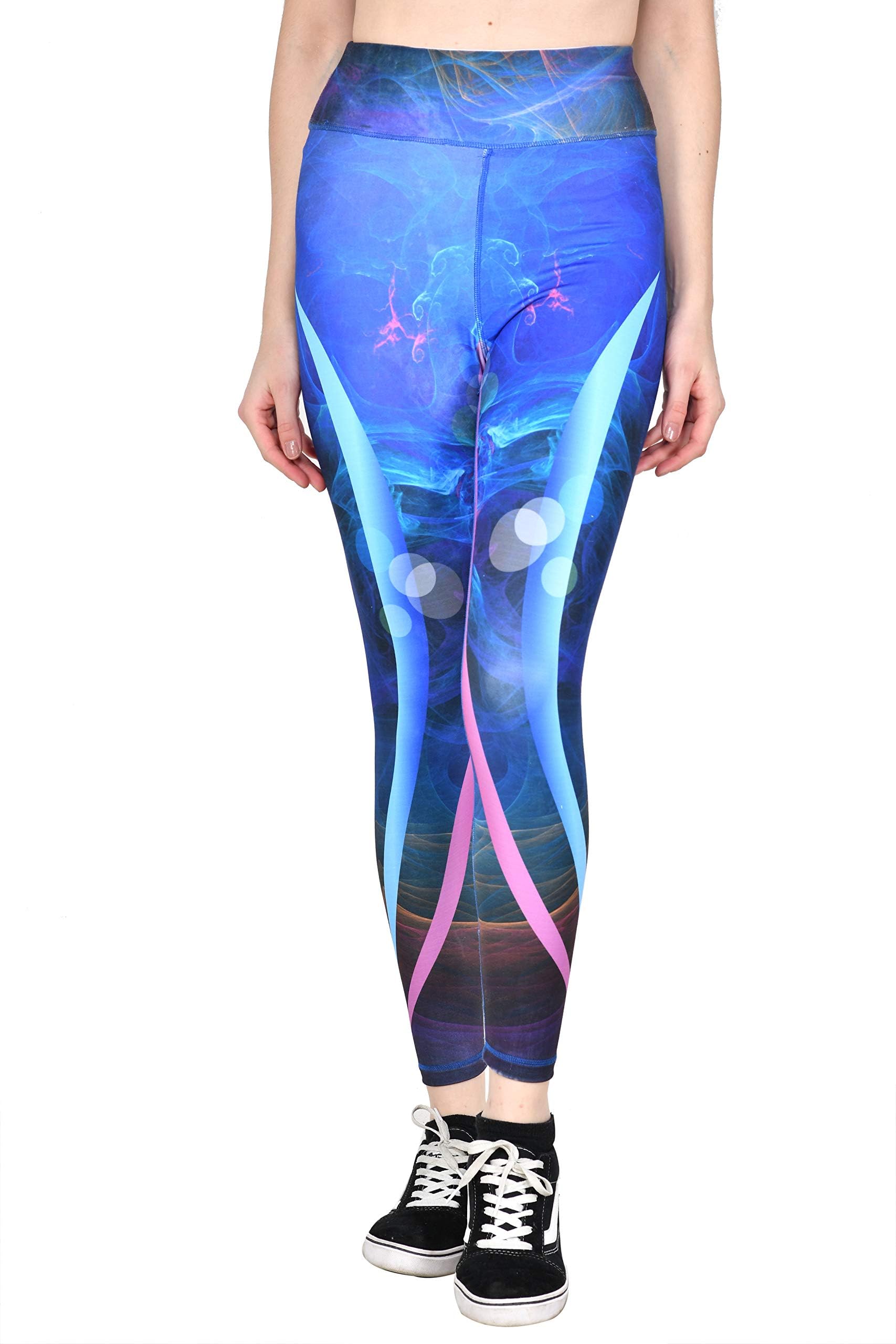 ESS EMM CLOTHINGWomen and Girls Ultra soft skin friendly 3D PRINTED Polymide elastane Anti static squat proof Sports leggings made for indian bodies for Yoga Dance cycling Pilates walking gym ( Multi )