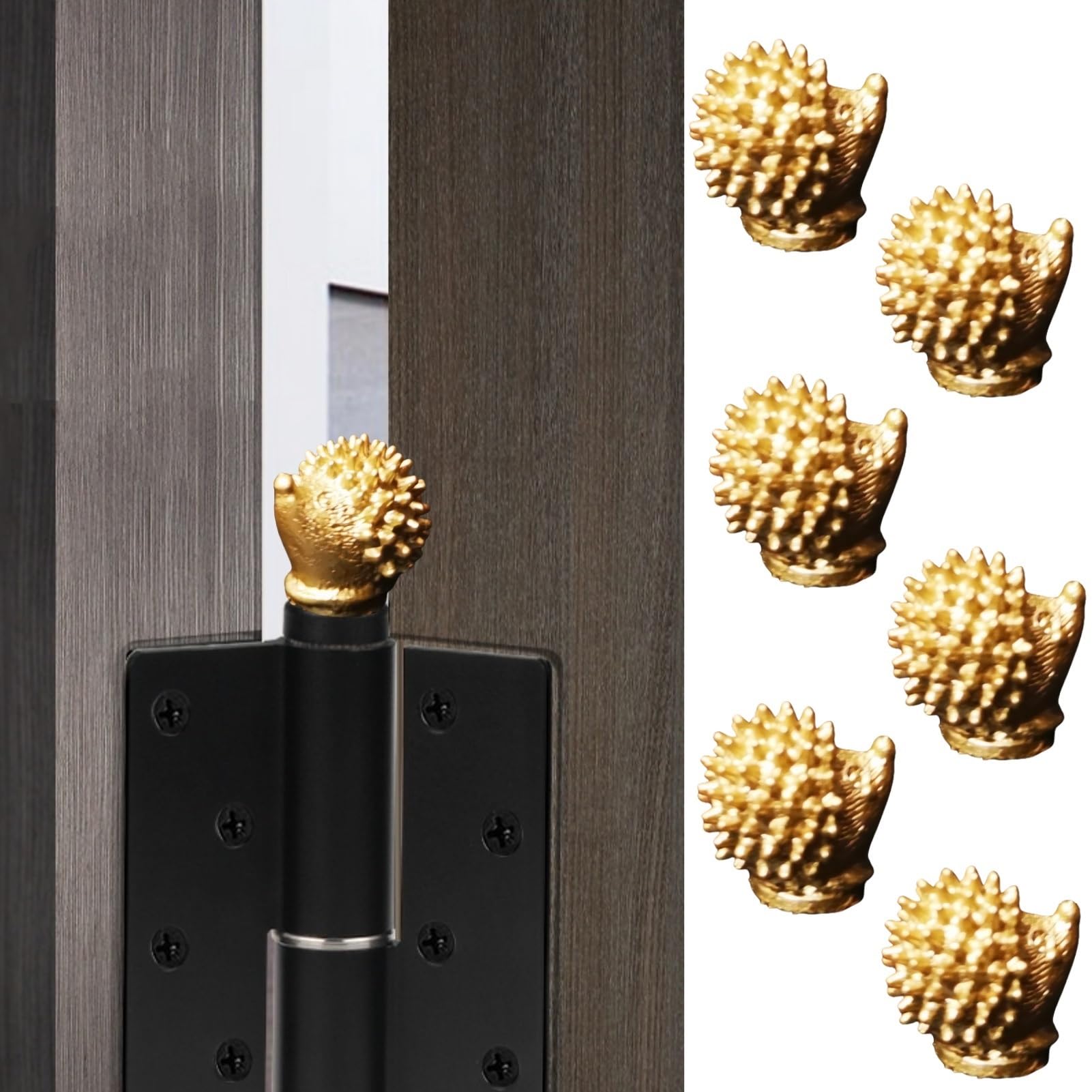 Hinge Head Home Decoration Set of 6 - Hedgehog Hinge Heads Decorative Topper,Magnetic Hinge Head Home Decoration Cute Magnetic Hinge Heads Figurines
