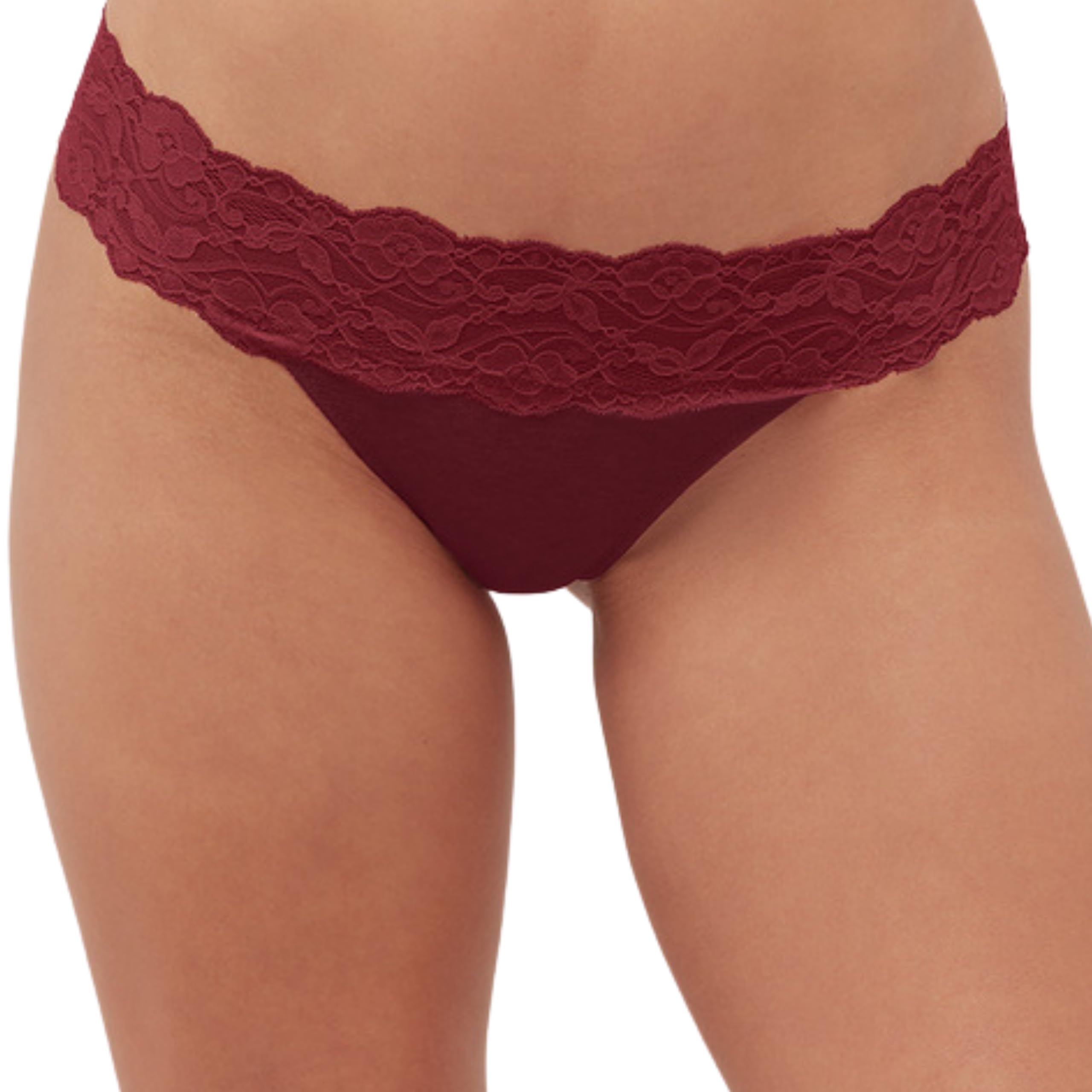 Thong for Women Cotton Underwear Low Rise Panties Woman G-String LACE Waist Thongs/Low Rise Waist -Set of 1 (in, Alpha, XL, Regular, Maroon)-image-40