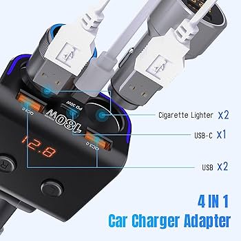 Amazon.co.jp: YANTU シガーソケット 2連 増設 シガライター