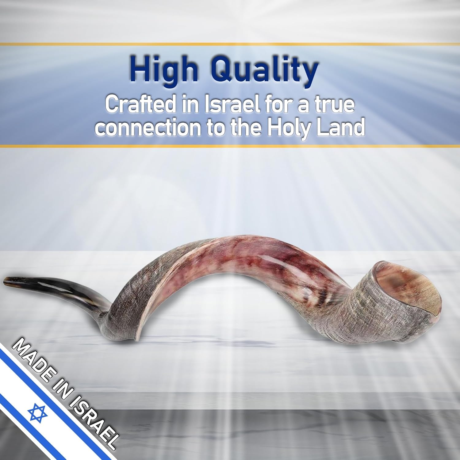 Großer jemenitischer Kudu-Schofar (96,5–101,6 cm) – authentischer koscherer Schofar aus Israel – handgefertigter natürlicher Kudu-Horn-Schofar mit Tragetasche – Shofarot Israel