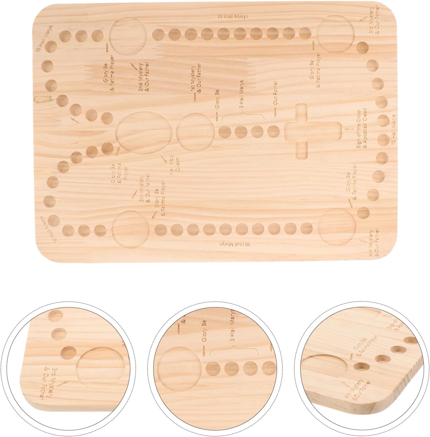 EXCEART Wooden Bead Board for Jewelry Making Crafting Tray Position Markers for Rosary Bracelet Necklace and Earring Design Engaging Activity for All Ages