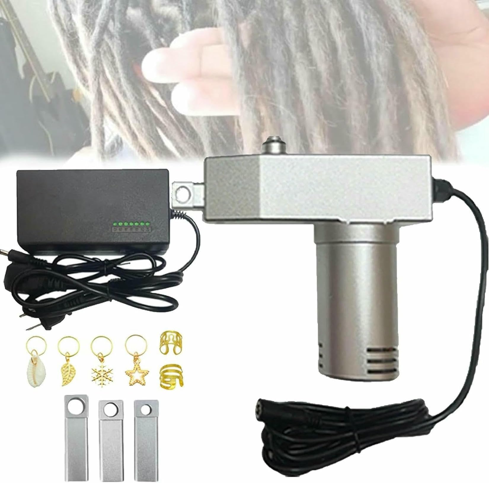 Machine dreadlocks électriques avec tisseur de torsion en acier inoxydable et 3 têtes
