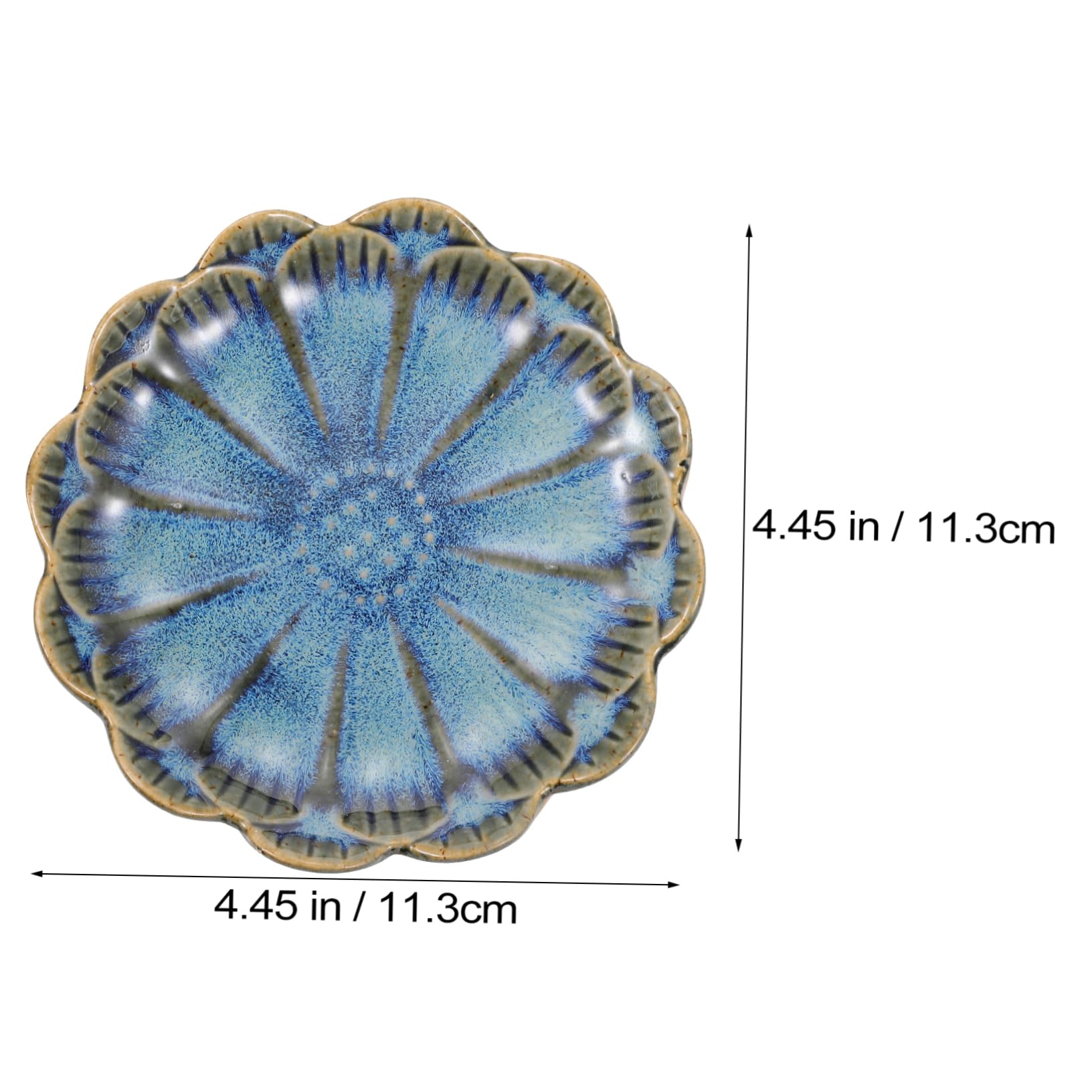 NAMOARLY Flower-shaped Saucer Plate Ceramic Dish Seasoning Bowl Sauce Plate Kitchen Utensil