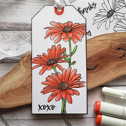 Miniatura 9 de Lottoy Juego de sellos y troqueles transparentes de silicona de manzanilla para hacer tarjetas, álbum de fotos en relieve para manualidades,