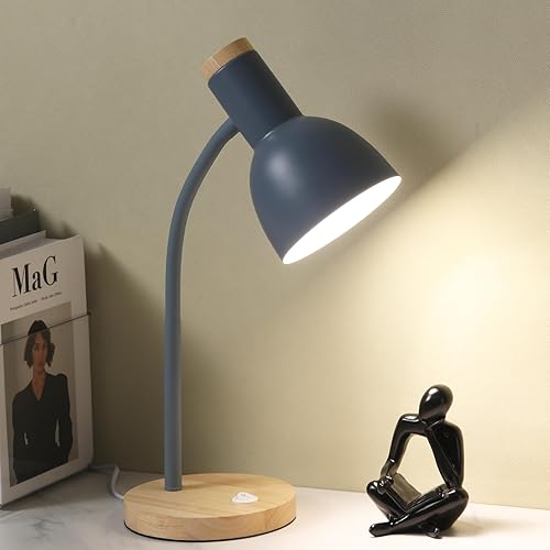 Lámpara de mesa, lámpara de escritorio ajustable de madera, lámpara de dormitorio y lámpara de noche para sala de estar, dormitorio, habitación de