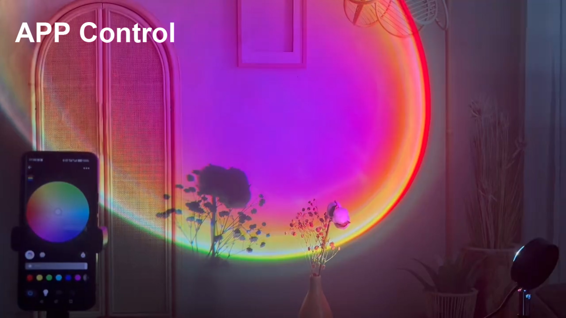 Image of LED Sunset Lamp Projector,Multicolor Changing with USB Port,Sunset Light 180Rotation for Room Decor,Sunset Lamp for Bedroom,Photography Party,Tiktok Live,Gift for Halloween, Christmas