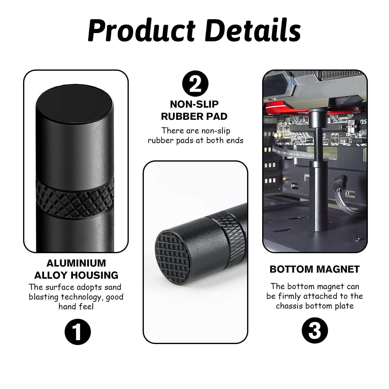 Supporto Regolabile In Alluminio Per Scheda Grafica | Anticaduta Per GPU | Compatibile Con PC Gaming E Workstation