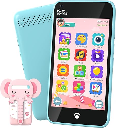 Miniatura 9 de MOMILLA Teléfono inteligente de juguetes para niños, pantalla táctil de 3.97 pulgadas, regalos de cumpleaños para niños, teléfono celular de Azul