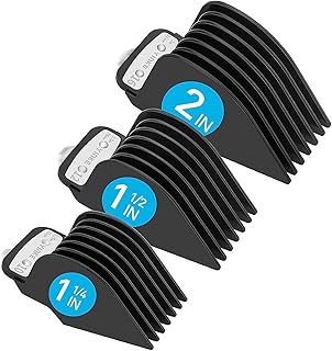 Yinke for Wahl Clipper Guards Set 10 12 16, Hair Clipper Guards for Wahl Senior Clippers with Metal Clip, Premium Clipper Trimmer Guards 2 inch/1.5 inch/1.25 inch in Length (Black-3 Pieces)