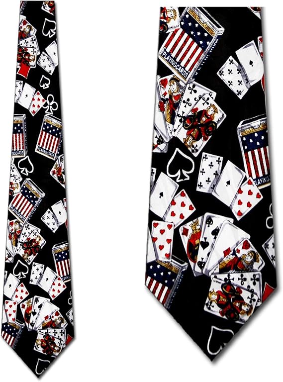 Game Ties Cards Neckties Play Cards Tie Mens Necktie