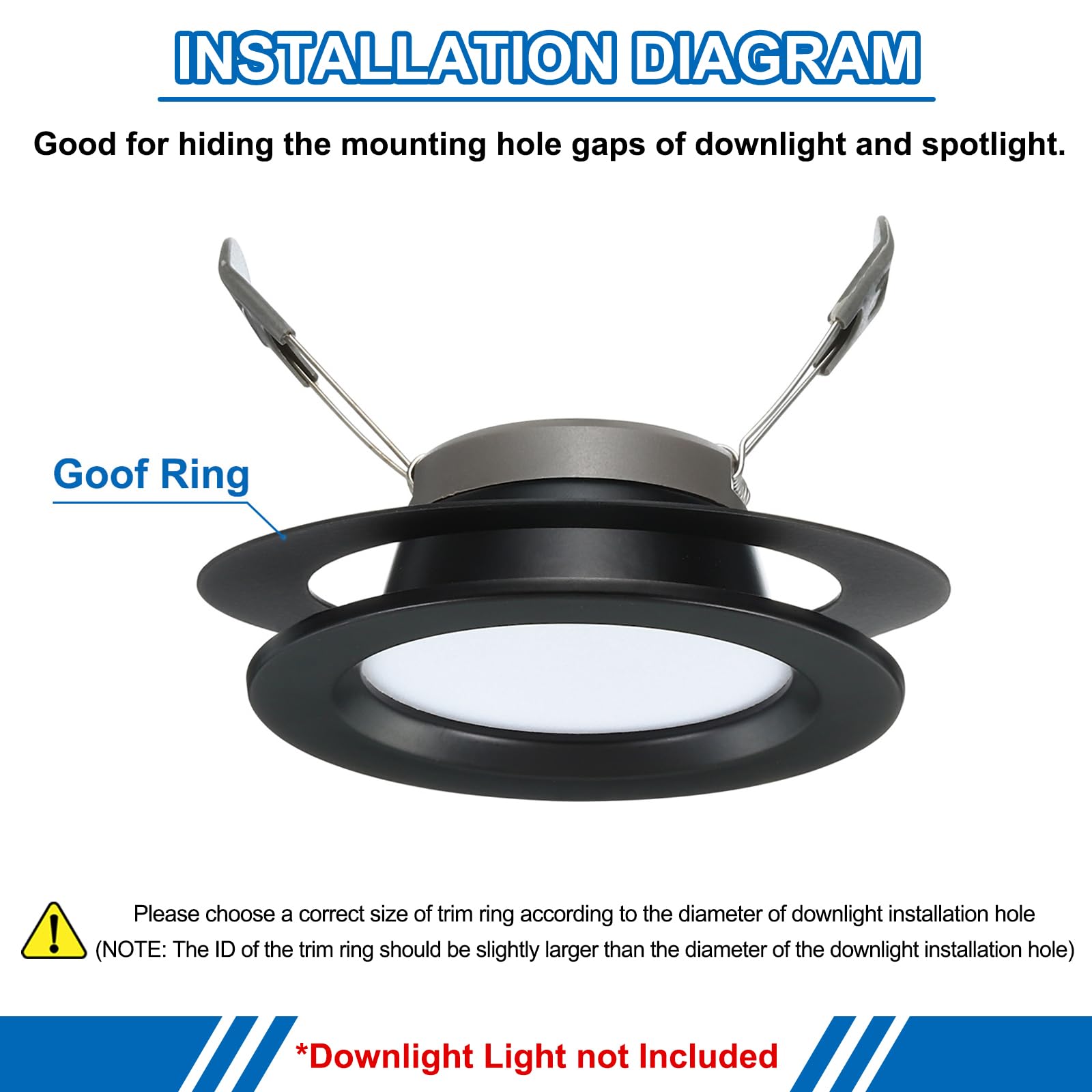 PATIKIL Goof Rings for 10 Inch Recessed Can Lighting Down Light, 2 Pcs Metal Goof Trim Rings Cover, Outer Diameter 10-inch - Image 3