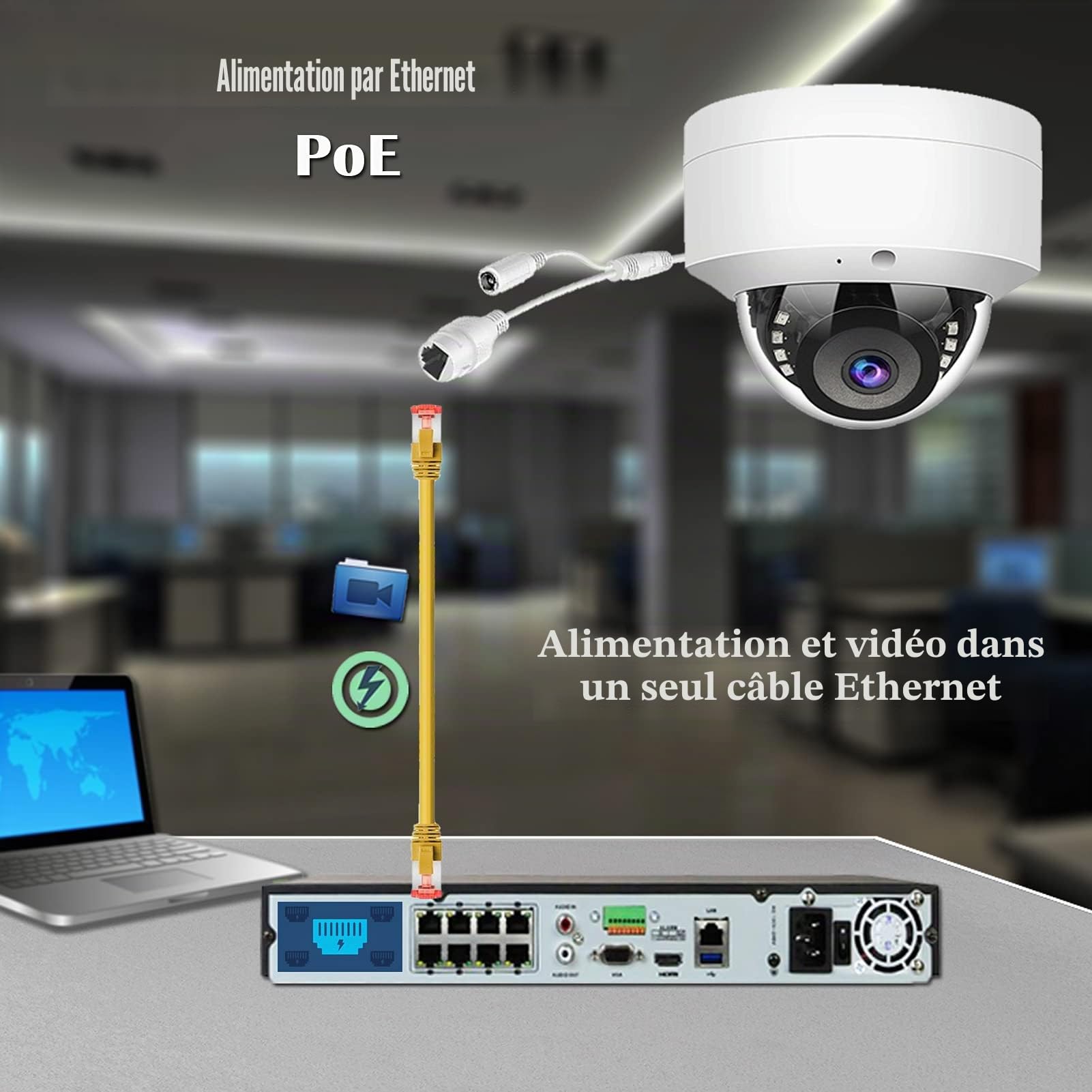 WiTi Caméra IP PoE 5 MP, caméra de Surveillance dôme de sécurité avec Microphone Audio, Objectif Grand Angle 2,8 mm, détection de Mouvement,métal Massif IP66(Pas PTZ)