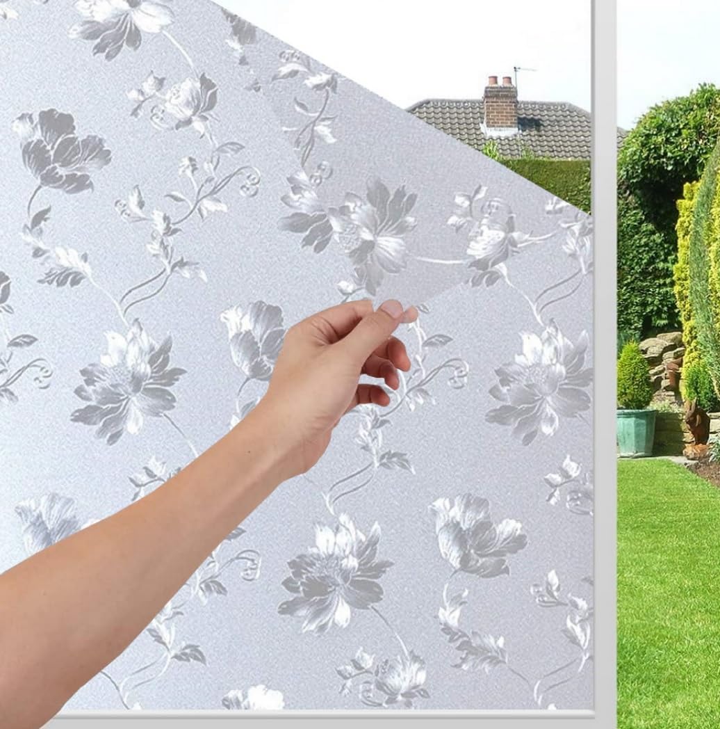CHIPAK Vinyl Frosted Window Self Adhesive Privacy Glass Film for Window Glass | Decorative Window Sticker Wallpaper Vinyl Sheet for Glass Door, Bathroom, Home, Window. Embossed Design, 12x50 Inch (B0CV581M3C) Amazon Price History, Amazon Price Tracker
