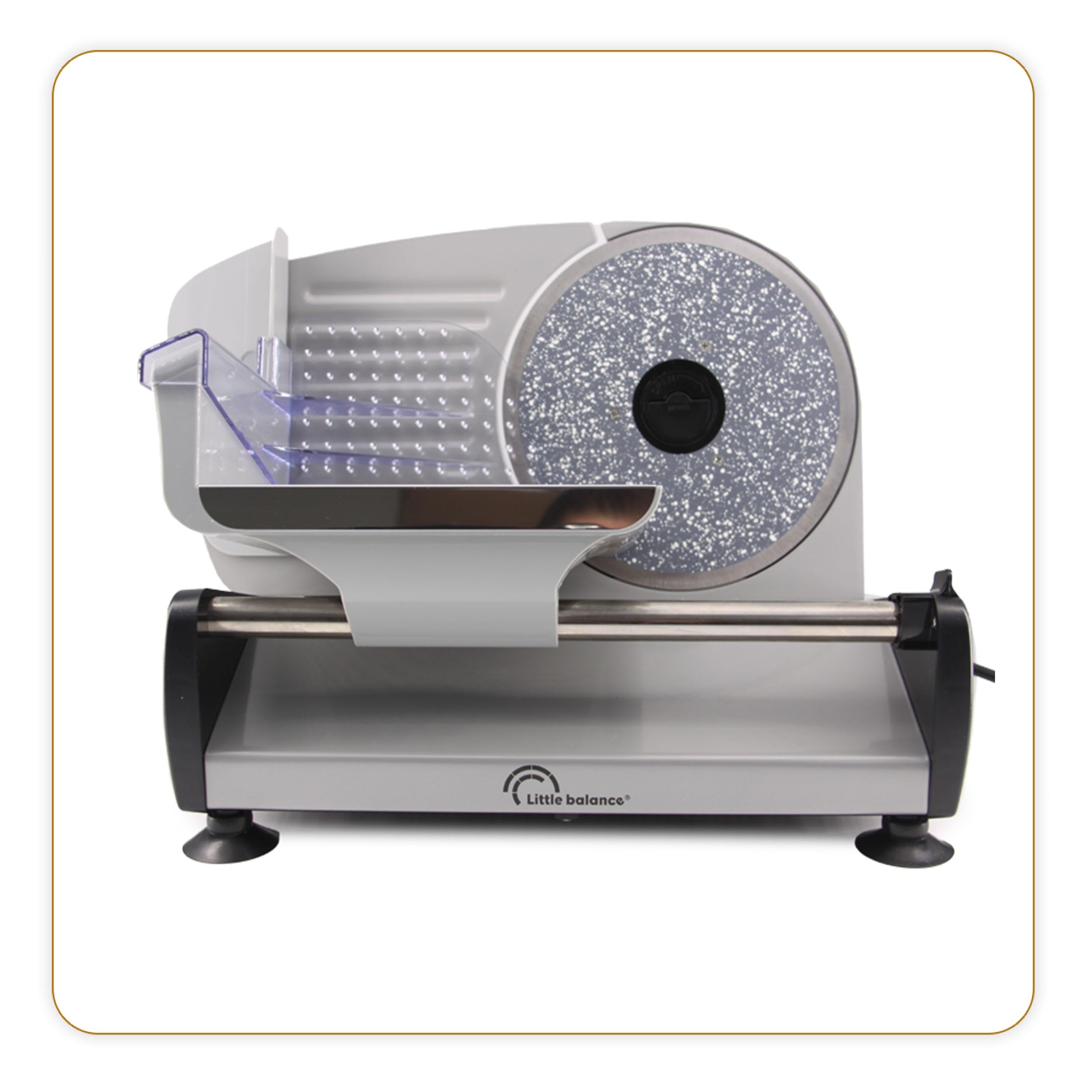 LITTLE BALANCE 8702 Easy Cut Ceramica, Affettatrice elettrica, Affettatrice per prosciutto, Lame in acciaio inossidabile, Spessore regolabile 0-15 mm, Per affettare carni, salumi, pesci, formaggi, 200
