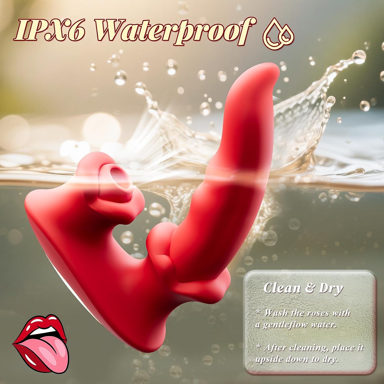 Womens Sex Toys Sucking Vibrators - Clitoral G Spot Tongue Vibrator with 3 * 10 Sucking Wiggling Vibrating Modes, Nipple Clit Sucker Anal Dildos Rose Vibrator Adult Sex Toys for Women Men Couples