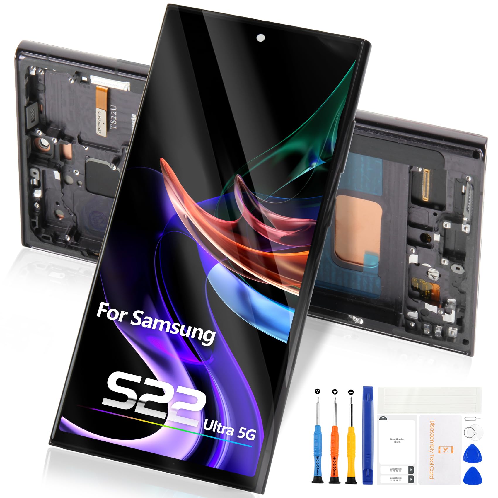 Schermo per Samsung Galaxy S22 Ultra 5G S908 LCD Display con Cornice
