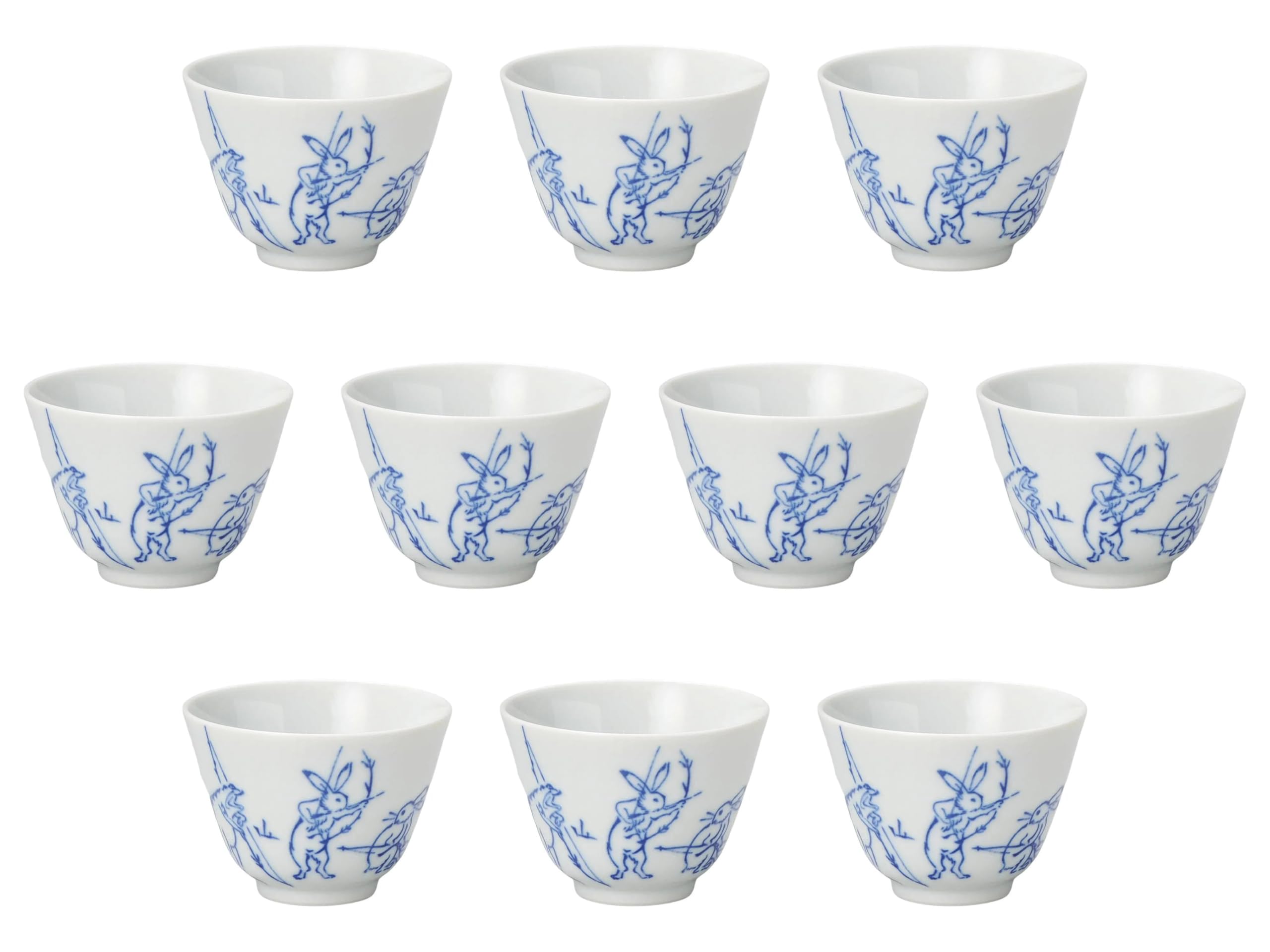 Set of 10 Kozanji Usagi Sencha (8.7 x 6.3 cm) (160cc) | Sencha Setomonohonpo