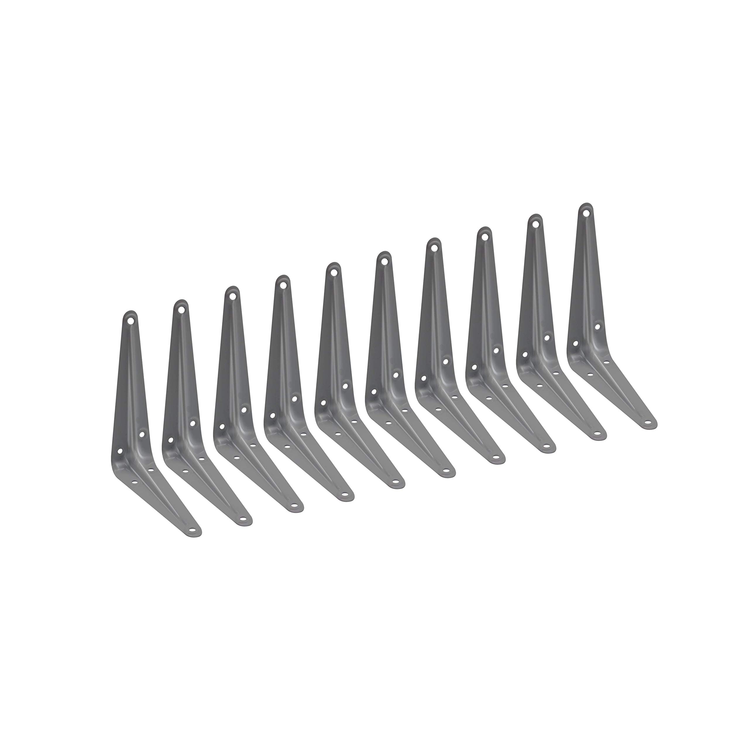 EAI 125x100mm / 5x4" Original London Pattern Shelf Bracket | Silver/Grey | Pack of 10