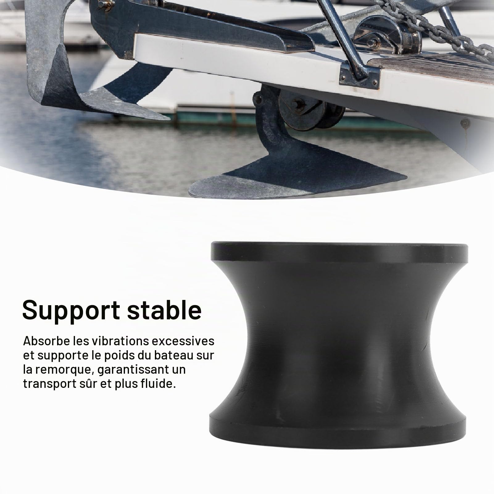 Rouleau de remorque de Bateau, 60x45mm Ensemble de Rouleaux de remorque de Bateau, Rouleau d'arc résistant aux Chocs pour Yacht Marin