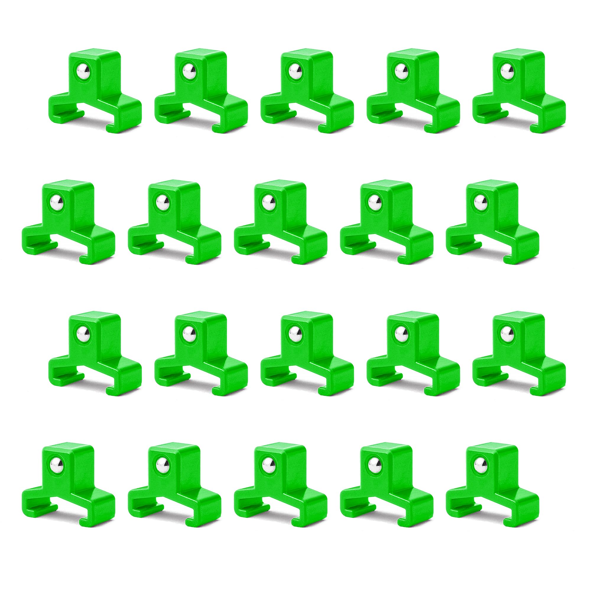ALOANES 20 Pcs 3/8 inch Drive Clips for ABS Socket Rails Organizer- Aloanes ABS Plastic Rail Organizer Replacement Clips (Green)