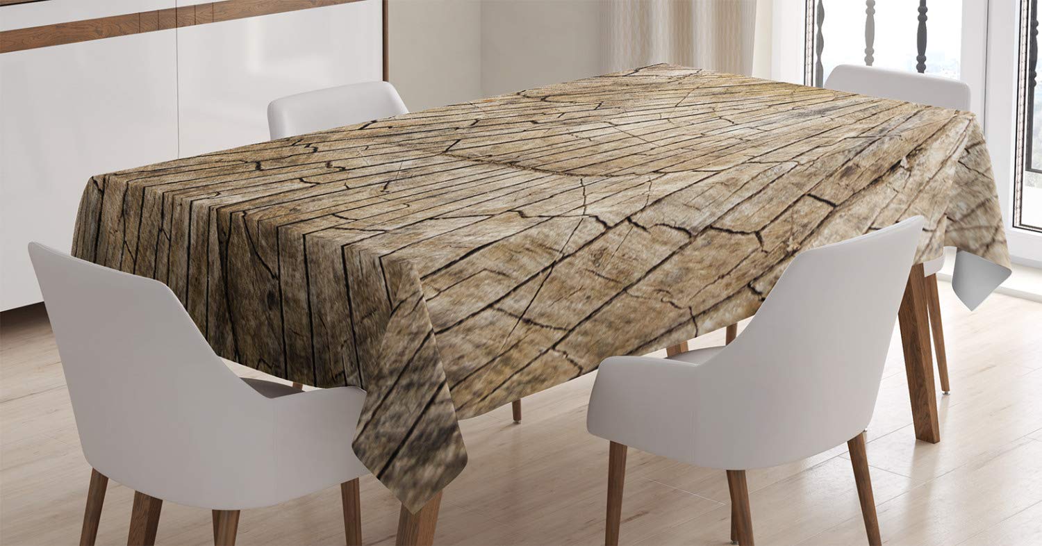 ABAKUHAUS Tovaglia Rustica Effetto Legno 140x200 Cm – Perfetta Per Tavolo Da Pranzo E Cucina, Marrone