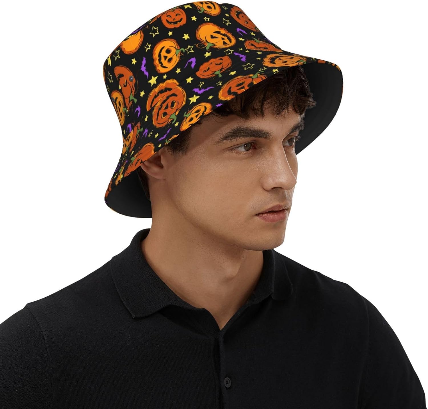 Halloween Hats Women Men Funny Halloween Pumpkin Bucket Hat Sun Hat Outdoor for Men Women Beach, Golf, Fishing Hat - Image 7