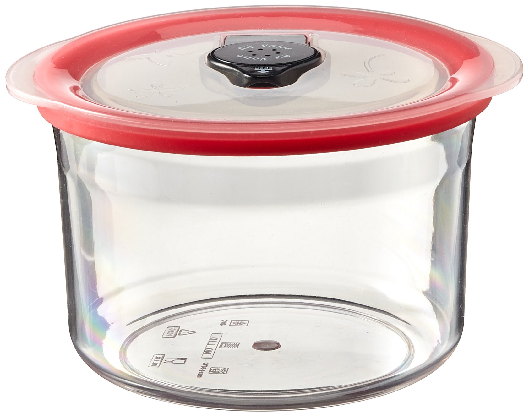 Birambeaub. Bad 70111 Box Vacuum Plastic/BPCA Transparent/Red 14.4 x 13.1 x 8.6 cm 0.6 L