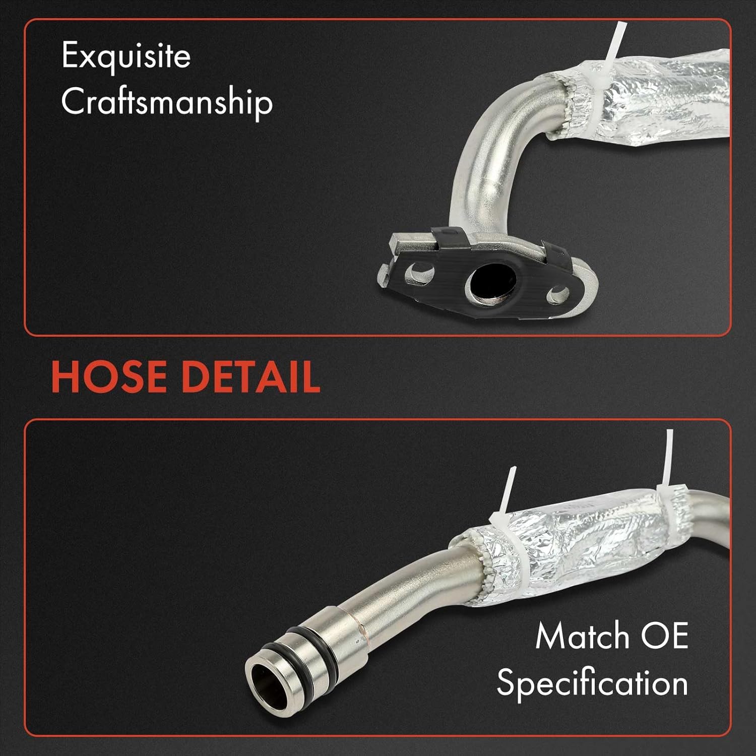 A-Premium Turbocharger Oil Return Line Compatible with Ford Explorer Police Interceptor Sedan 2013-2019, Flex 2010-2019, Taurus & Lincoln MKS 2010-2016, MKT 2010-2019, 3.5L, Left, Replace# AA5Z9T515E