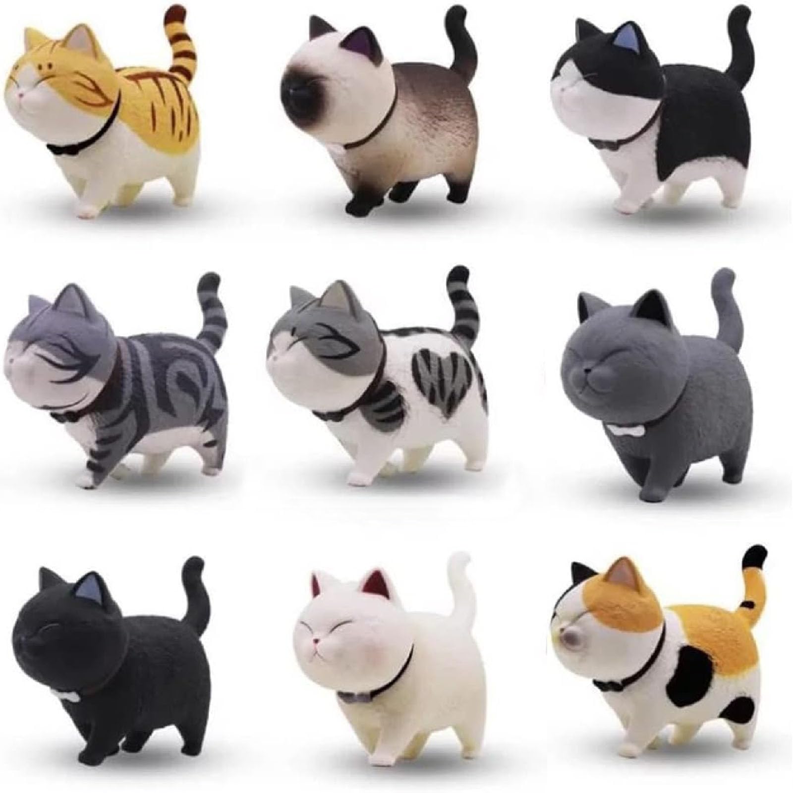 SensaBliss 働物フィギュア 猫 置物 9個セット 猫グッズ 雑貨 ミニ…