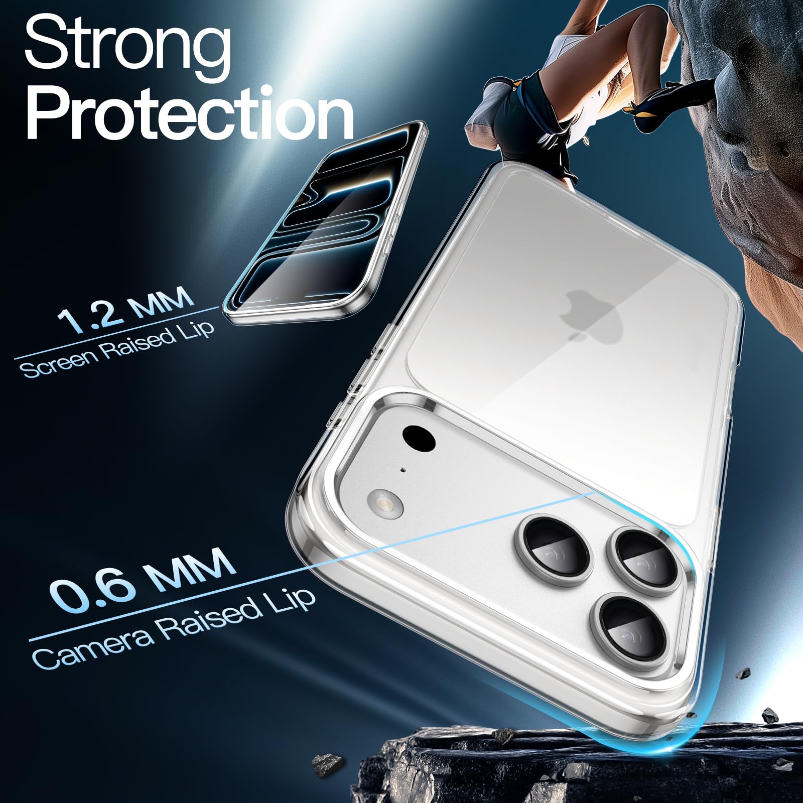 JETech Cover per iPhone 17 Pro 6,3 Pollici, Anti Ingiallimento Antiurto Cellulare Paraurti Custodia, Anti-Graffio Retro Trasparente (Trasparente)