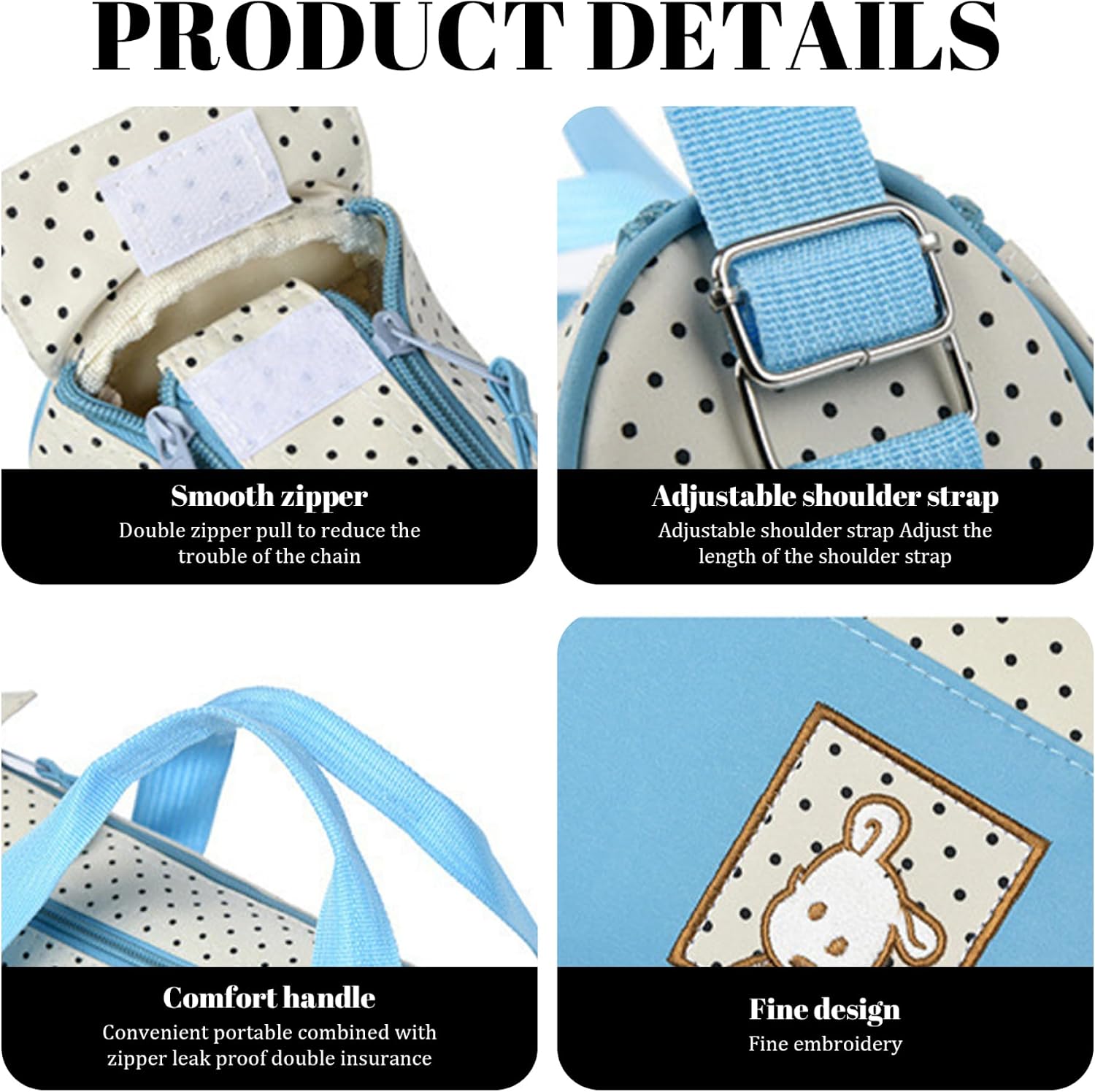 Diaper Bags for Baby Boy 5PCS/Set Water & Dust Proof Multi-functional Diaper Bag with Two Handbags, Bottle Bag, Small Lunch and Mat, Portable Baby for Parents
