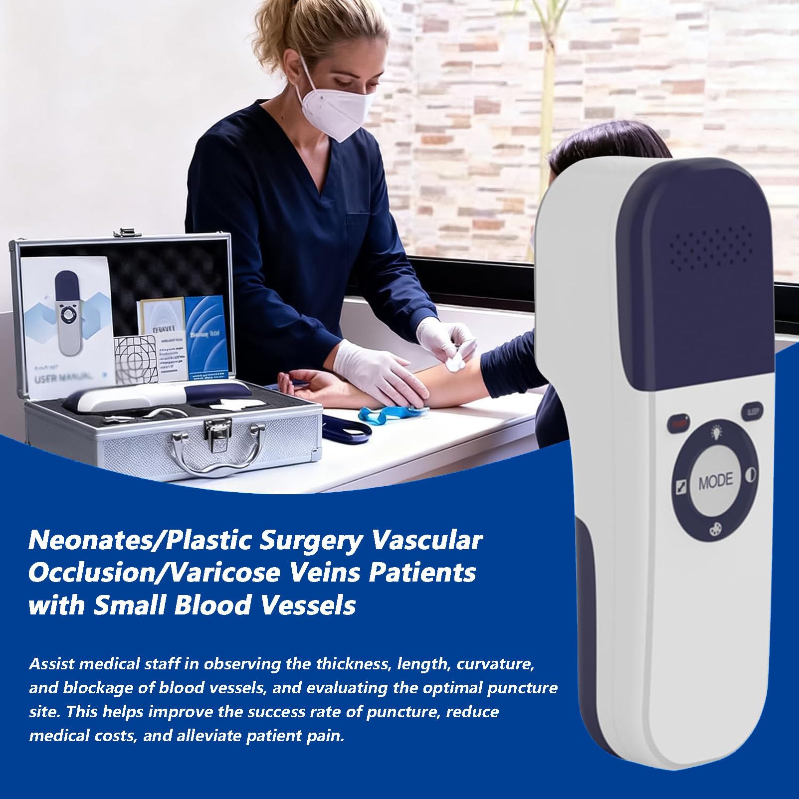 Detector Profesional de localización de Venas médicas, proyector de buscador de Venas por Infrarrojos para punción precisa de Vasos, Mejorado para Acceso a Venas pediátricos Handheld