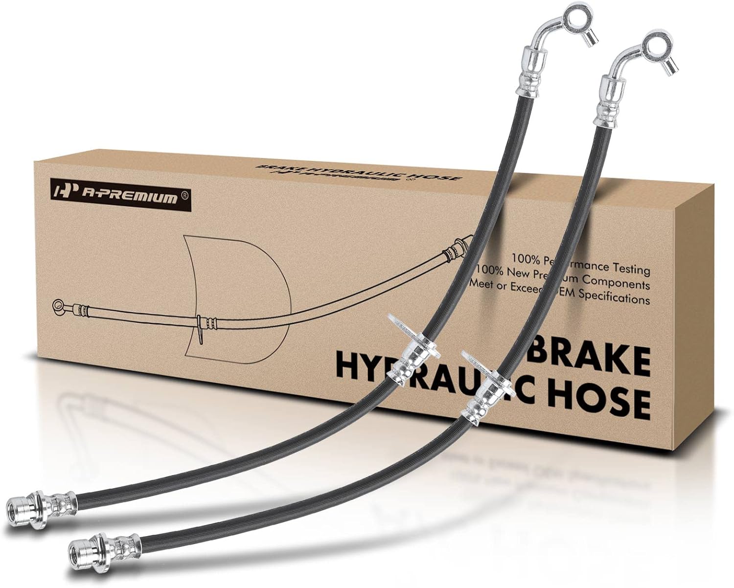 A-Premium Rear Brake Hydraulic Hoses for Honda CR-V 2007-2011 2.4L - DOT Certified Pair, Driver & Passenger Side OE Replacement