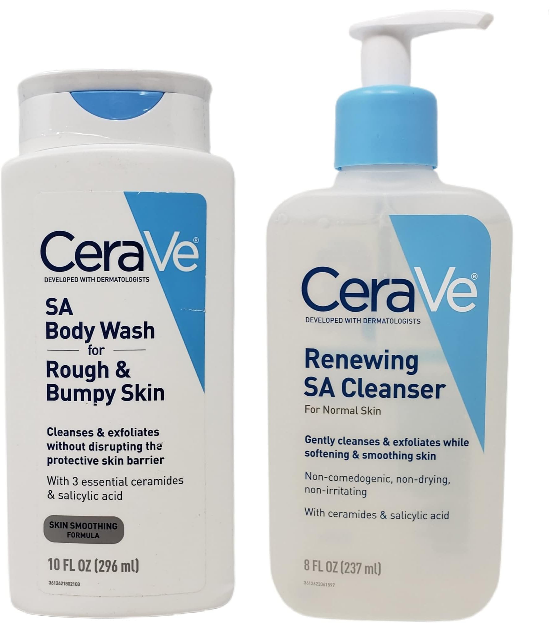CeraVe SA Skincare Bundle Contains SA Body Wash for Rough and Bumpy Skin (10 fl