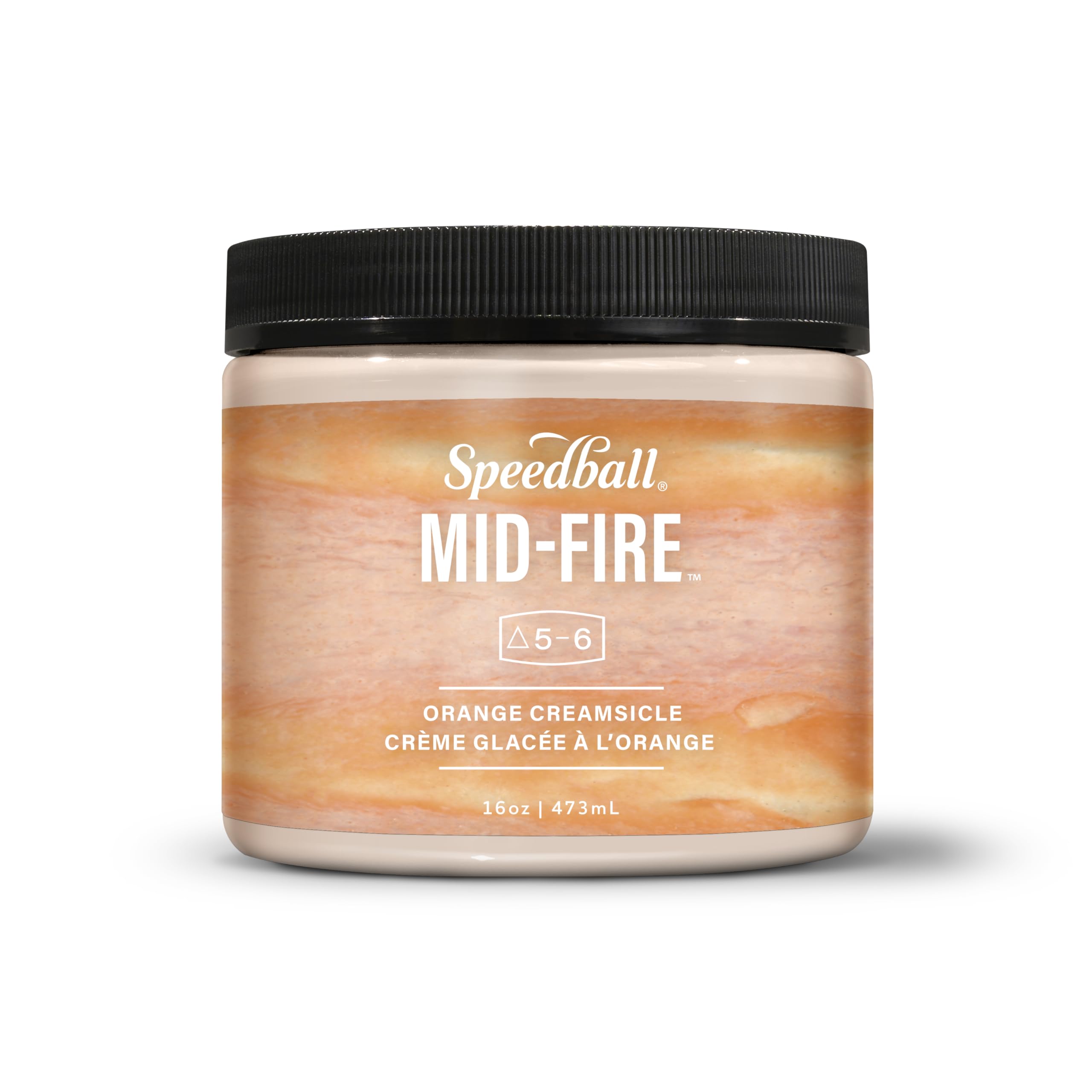 SpeedballMid-Fire Glaze, Orange Cream, 16 Ounce Jar for Pottery and Ceramics