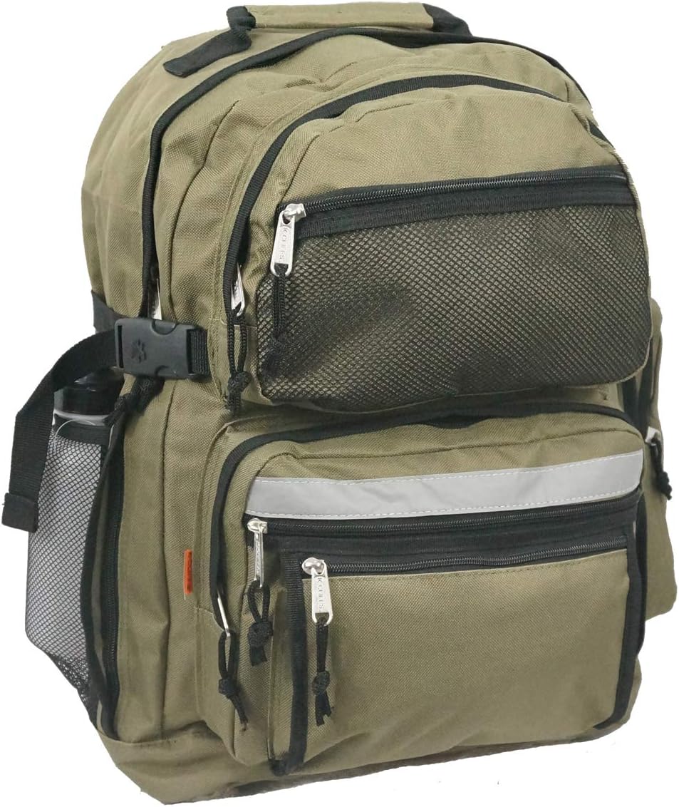 K-Cliffs Large Bookbag Student School Book Bags Big Emergency Backpack Reflective Stripe image 4