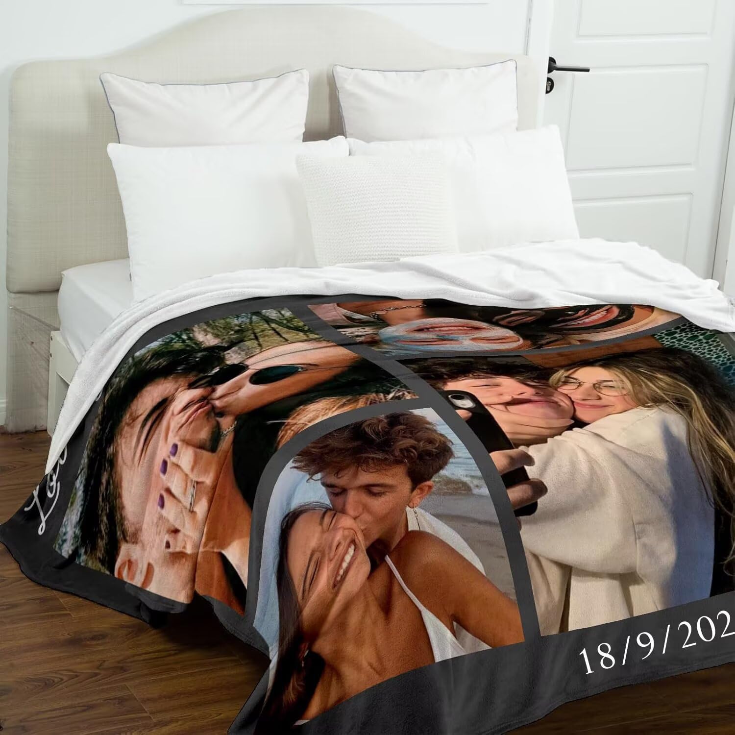 Personalisierte Foto Kuscheldecke,Foto Decke Selber Gestalten,Winter Warm Dick Weich Flanell Personalisierte Geschenke für Frauen und Männer, Fotogeschenke zum Geburtstag Weihnachten 150x200cm