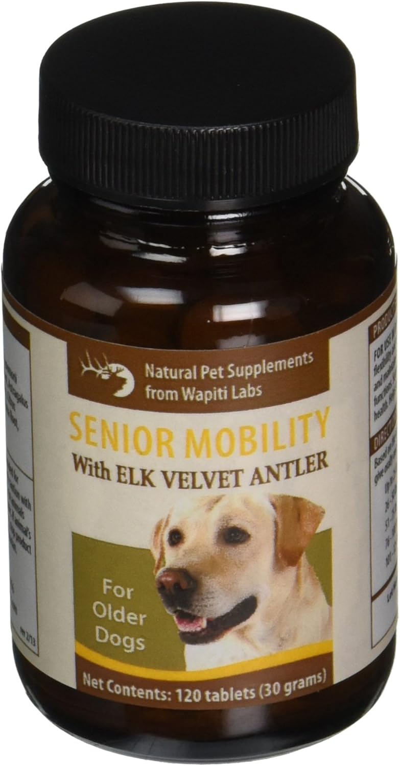 120 Count Senior Dog Mobility with Elk Velvet Antler Tablets