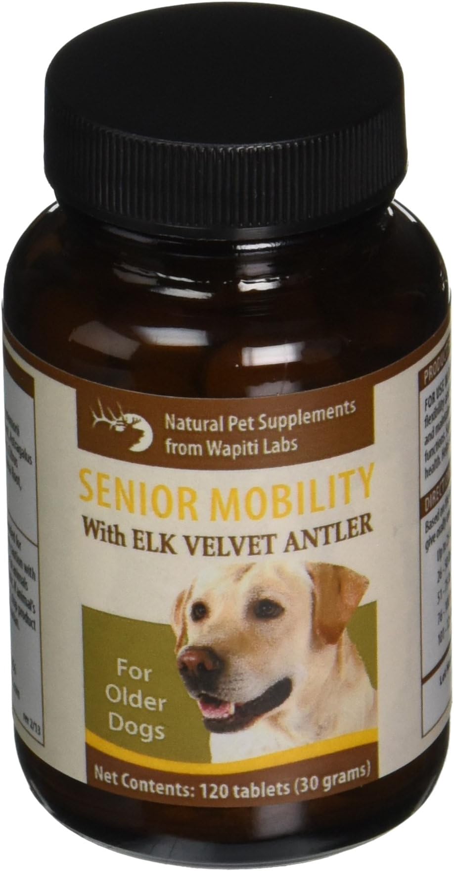 120 Count Senior Dog Mobility with Elk Velvet Antler Tablets