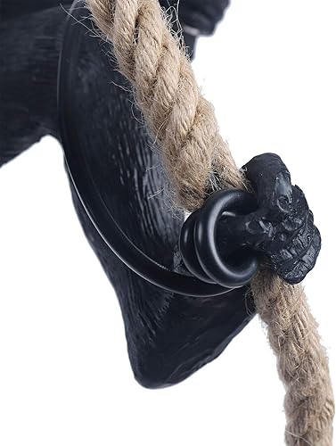 Miniatura 5 de DENESTUS - Lámpara colgante de resina vintage con cuerda de cáñamo, diseño retro industrial E27, lámpara colgante de techo para comedor, sala de