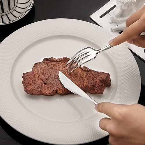 Miniatura 5 de Rubtlamp 180 Piezas Cubiertos de Plástico Plateado, Utensilios Plateados Resistentes, Cubiertos de Plástico Elegantes, Cubiertos Desechables