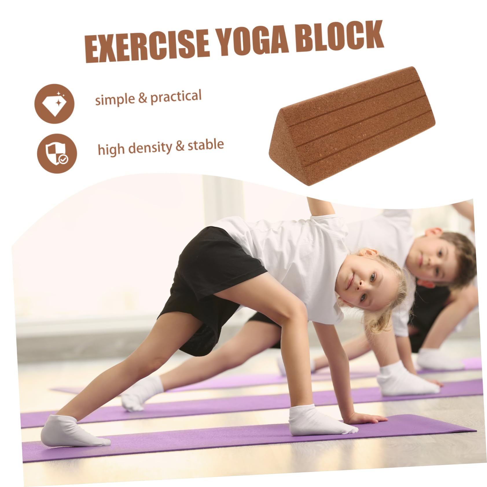TOYANDONA Bloques de Yoga Triangulares de Corcho de Alta para Principiantes Accesorios de y Fitness para Cintura y Abdomen Soporte Robusto para Ejercicios