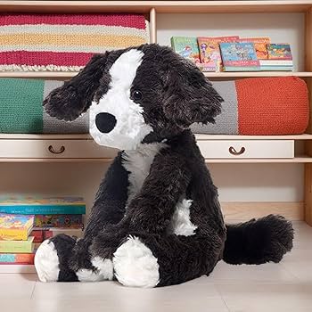 犬のぬいぐるみ 黒と白 Amazon | 黒と白の子犬のおもちゃ、ボーダーコリー犬の