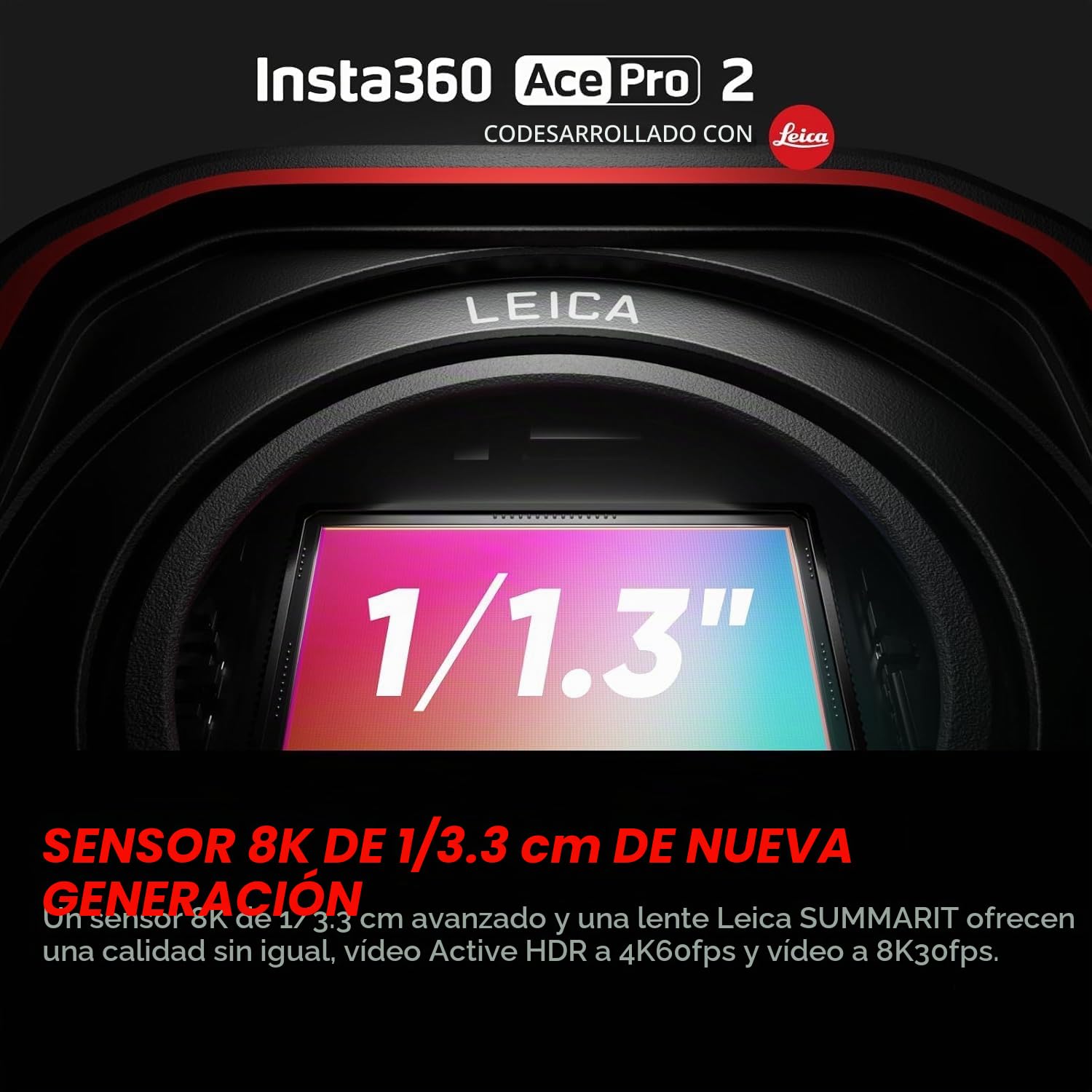 Insta360 Cámara de acción Ace Pro 2-8K codiseñada con Leica