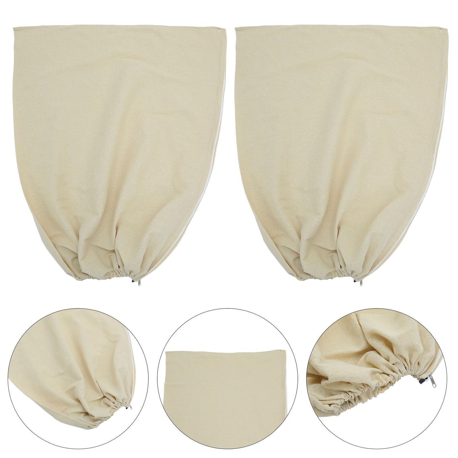 Hemobllo Copertura per Piante da Esterno 2 Pezzi in Lino Beige, Traspirante | Inverno e Vento, Struttura Riutilizzabile per Vaso e Arbusti, Protezione Antigelo Cordino