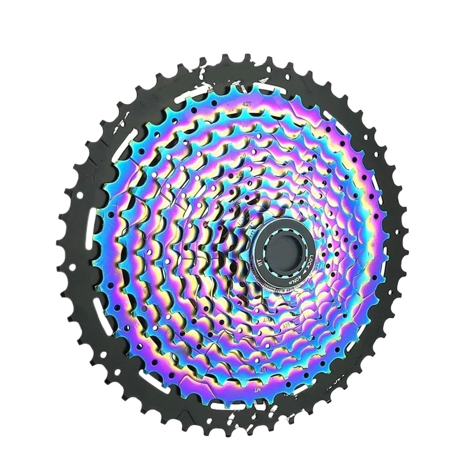 Cubierta Bloqueo piñón Libre Cassettes Y PiñOnes p Cassette de Volante Ultraligero de Acero al Carbono, 11/12 velocidades, piñón 11-50T, arcoíris, Ajuste Ancho para Shimano HG