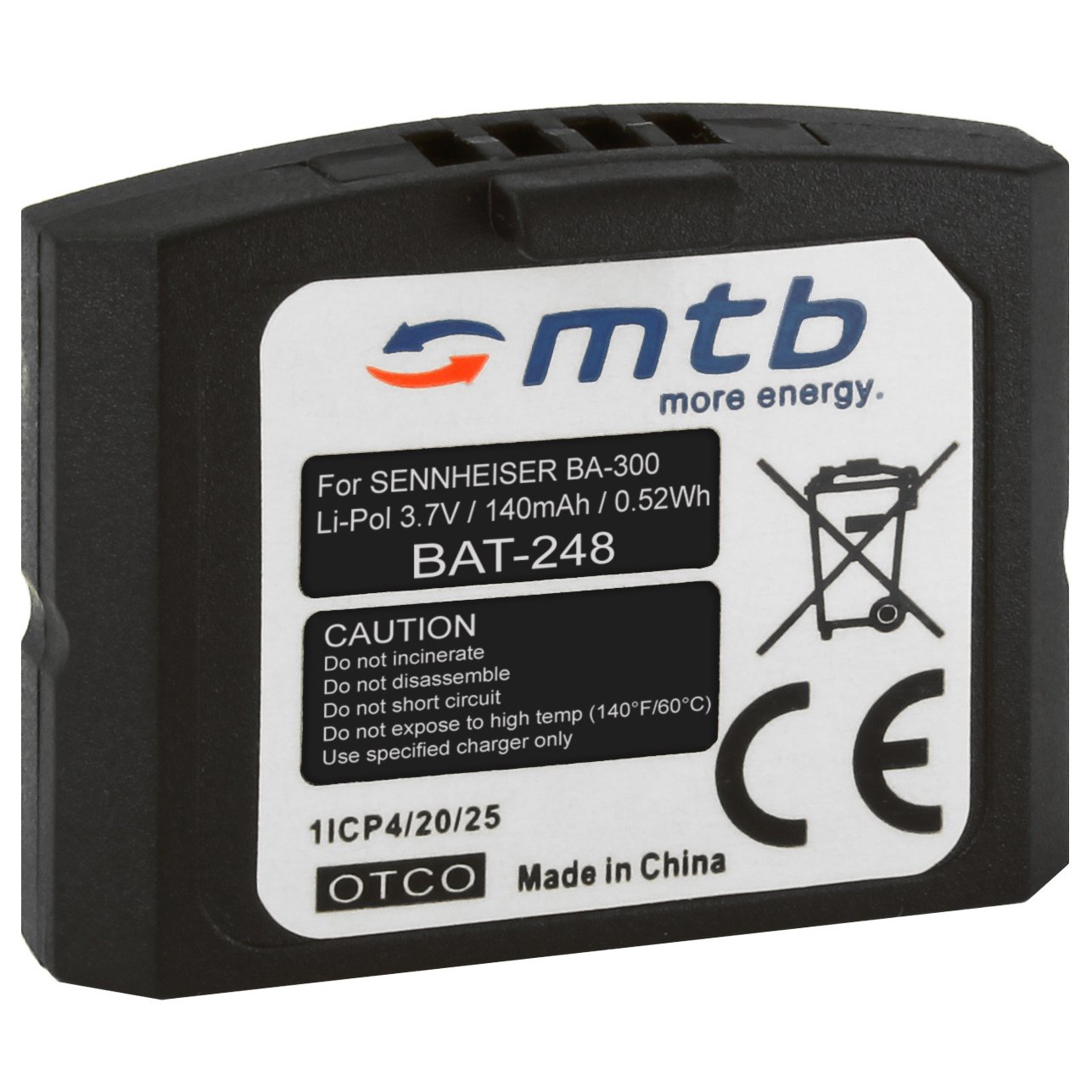 Battery BA-300 for Sennheiser RI 410 (IS 410), RI 830 (Set 830 TV), RI  830-S, RI 840 (Set 840 TV), RI 900, RR compare list