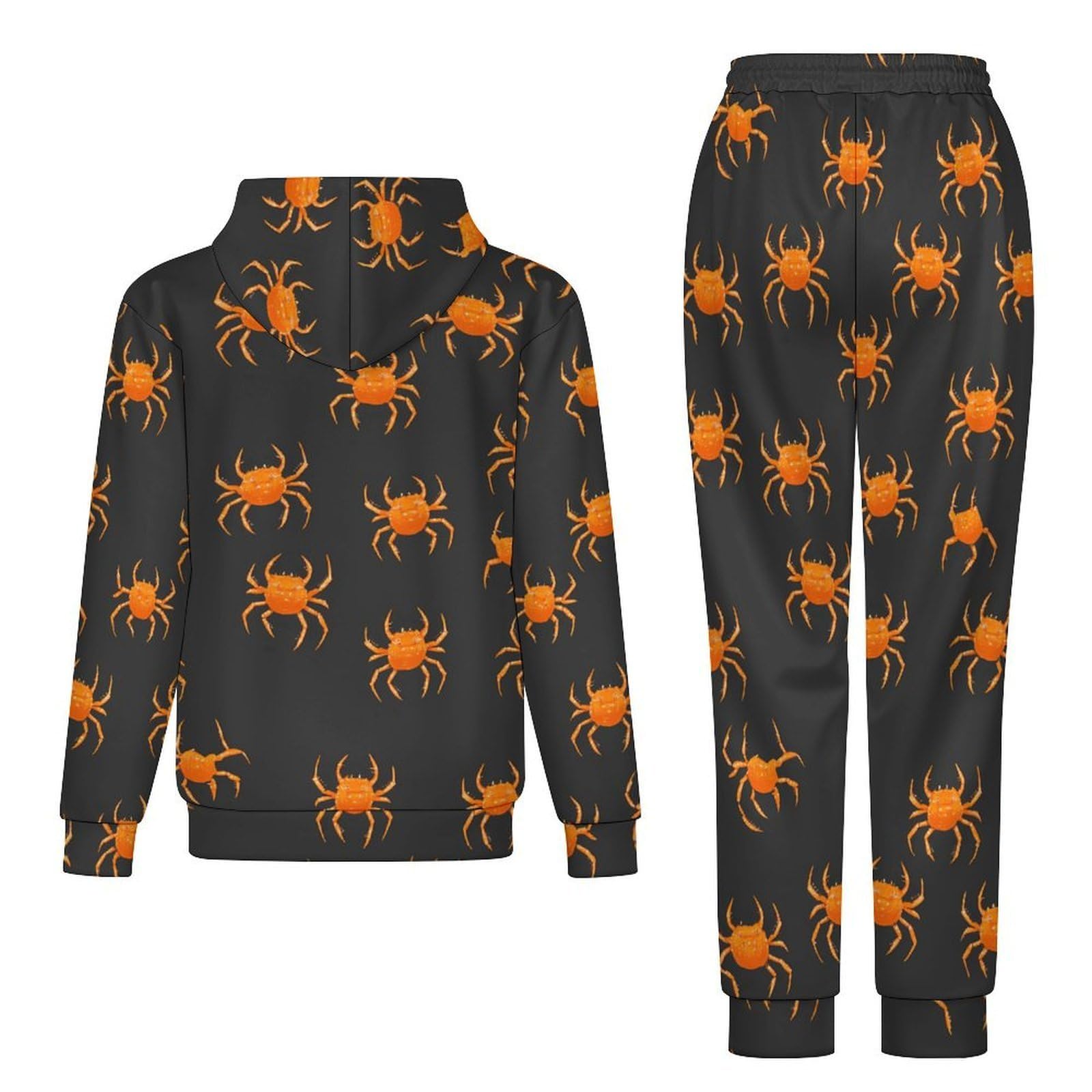 Crabs Pattern Tute per gli Uomini Manica Lunga Felpa Con Cappuccio E Pantaloni Della Tuta Joggers Set Moda Tute